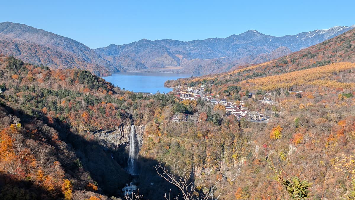 Akechidaira viewpoint panorama over Irohazaka and Kegon Falls