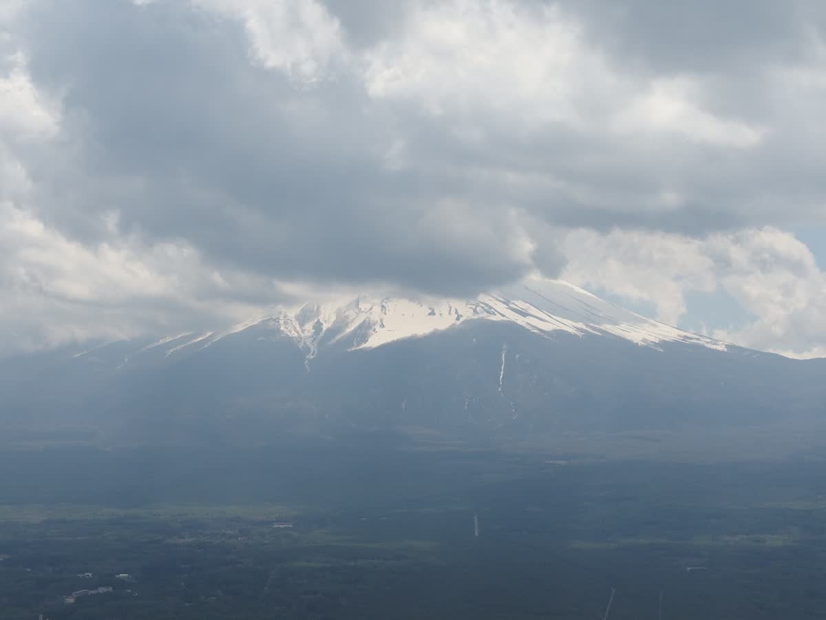View from Mt Tenjo cable car over Lake Kawaguchiko