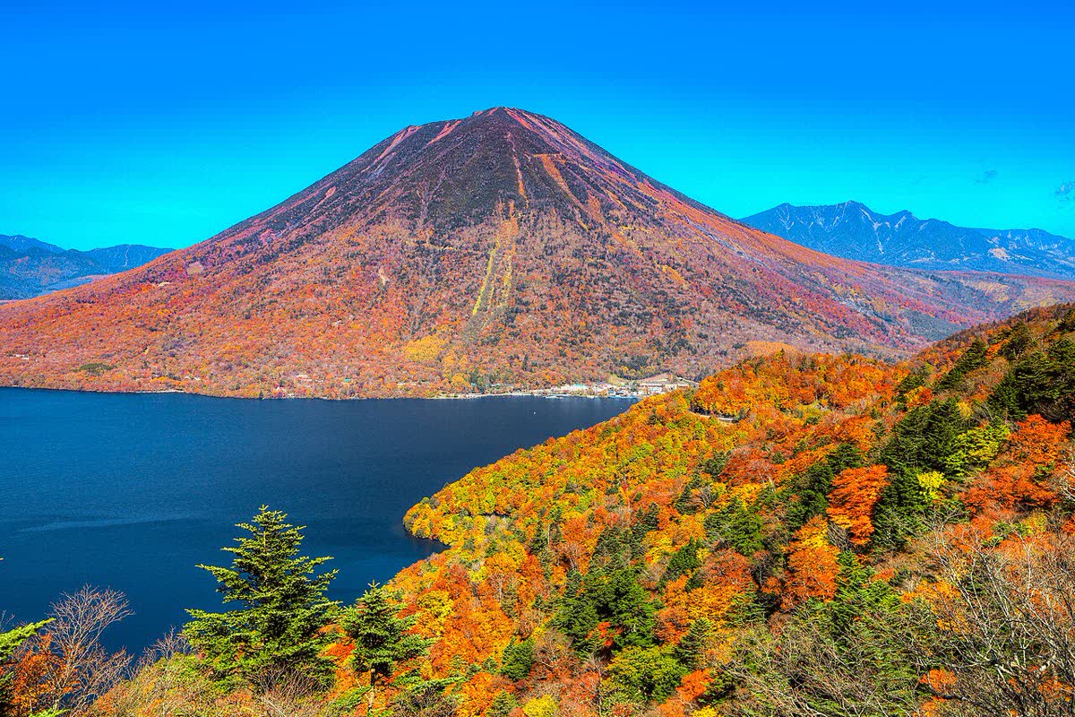 Irohazaka winding road autumn foliage